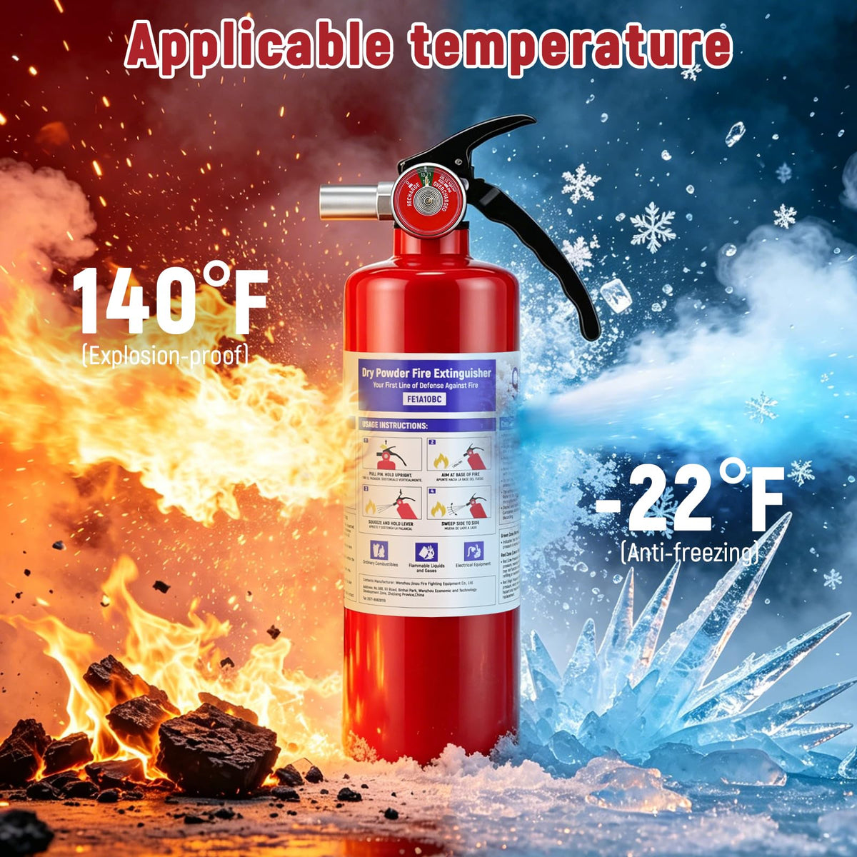 2 Pack 2.5LB ABC Dry Powder Fire Extinguisher X943