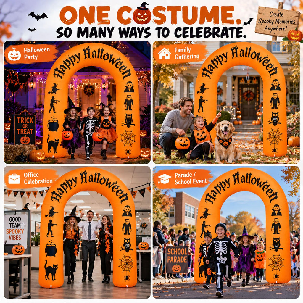 8FT Halloween Inflatable Arch with LED Lights S6034