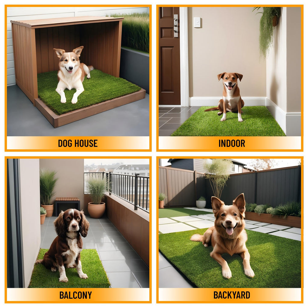Artificial Grass Puppy Potty Training Pad with Tray, 15" x 30" Reusable T457755