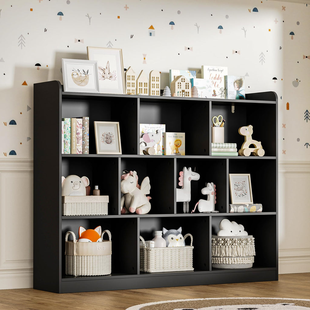 Black 3 Tier Wood Bookshelf V949797