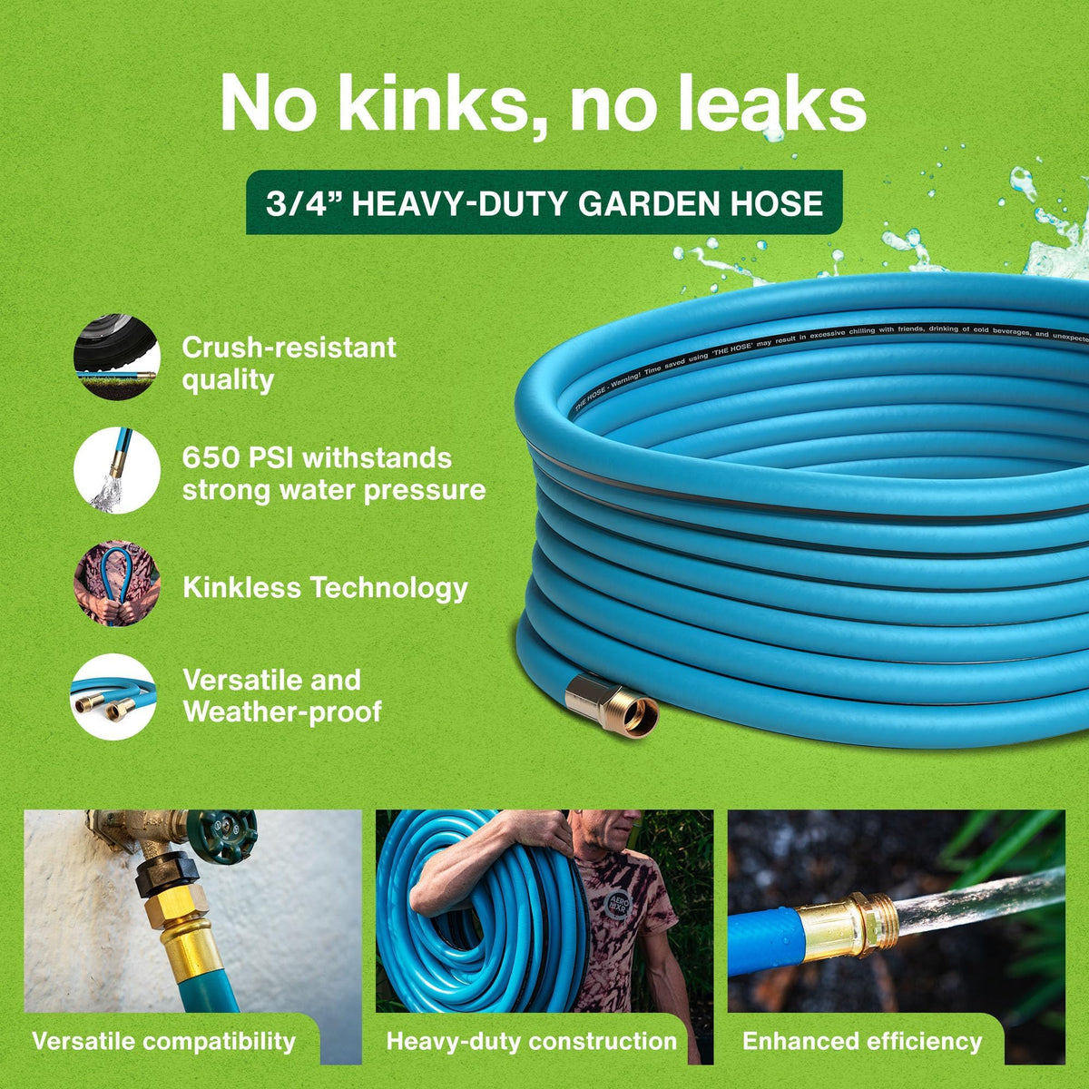 3/4 Inch 100 Ft Heavy Duty Garden Hose M78578