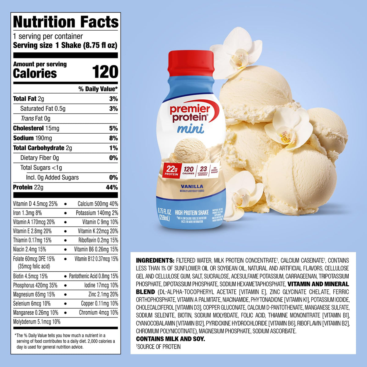 Vanilla 22g Protein Shake 12 Pack I68896