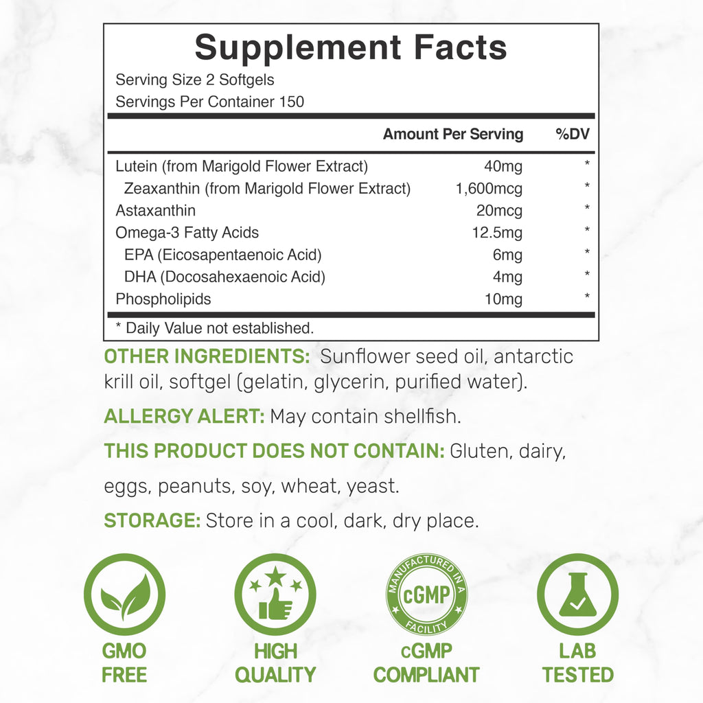 Lutein and Zeaxanthin 40mg 300 Softgels W223658