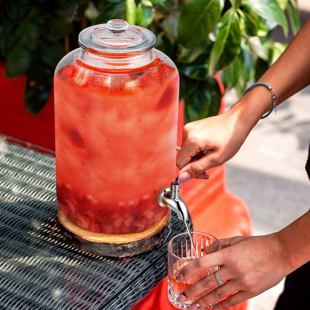 5 Gallon Glass Beverage Dispenser with Lid Z15660