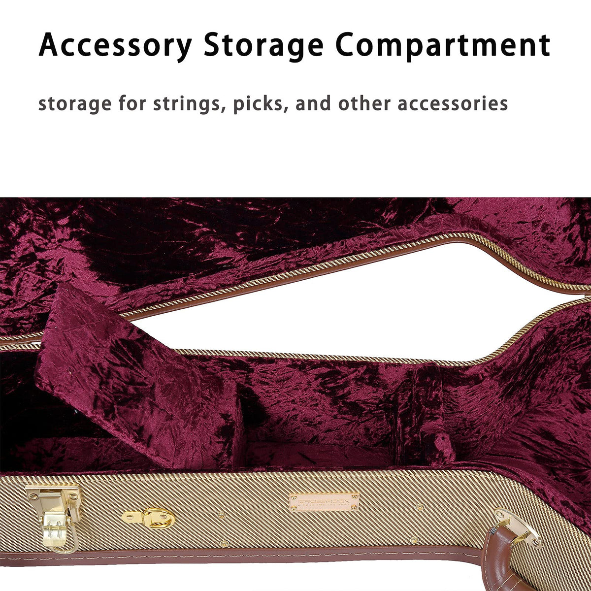 Tweed Wood Case for 6 String Semi-Hollow Electric Guitars W988001