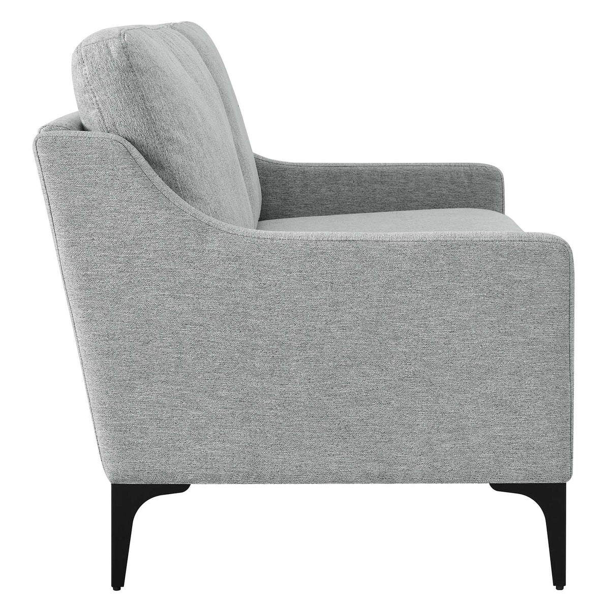 Light Gray Upholstered Fabric Loveseat U49160