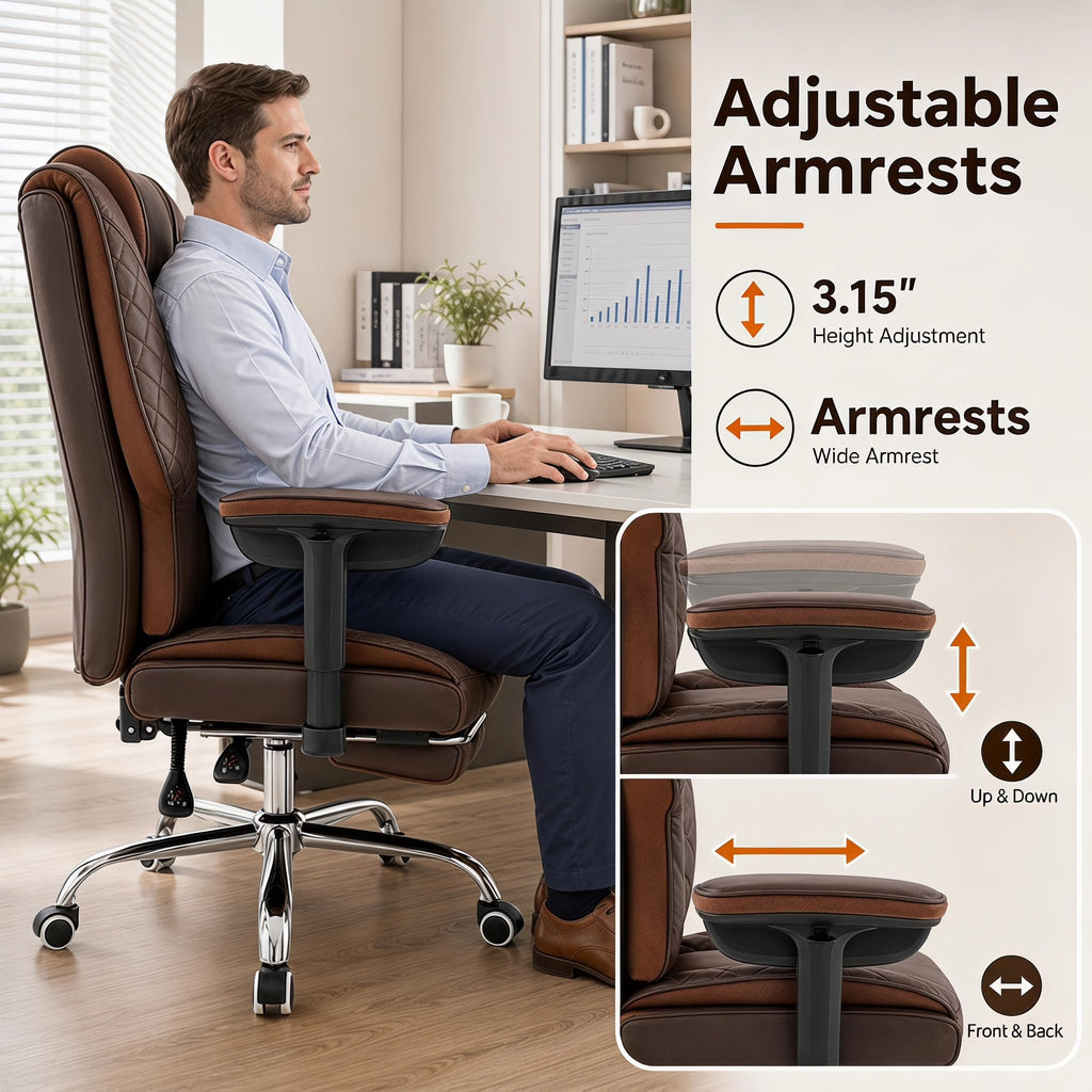 Big and Tall High Back Executive Office Chair with Foot Rest M144
