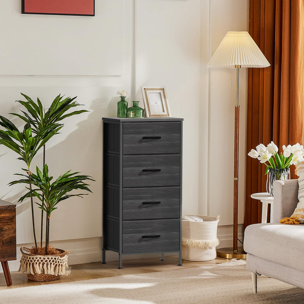 Nightstand with 4 Fabric Drawers L916090