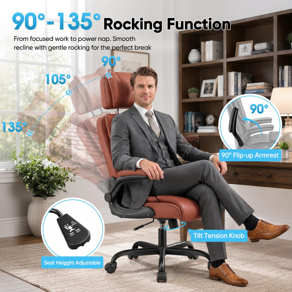 Big and Tall Office Chair with Adjustable Headrest M724647