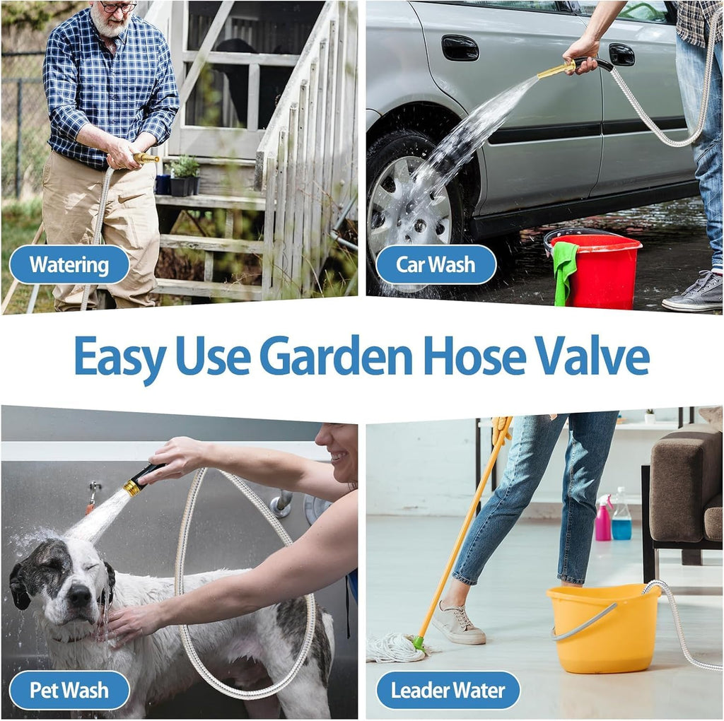 100ft 304 Stainless Steel Metal Garden Hose with Rubber Grip J4988