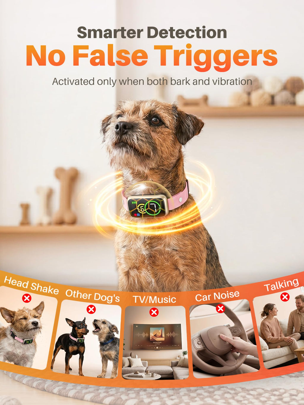 Humane Anti Barking Dog Collar with Beep Vibration V99859