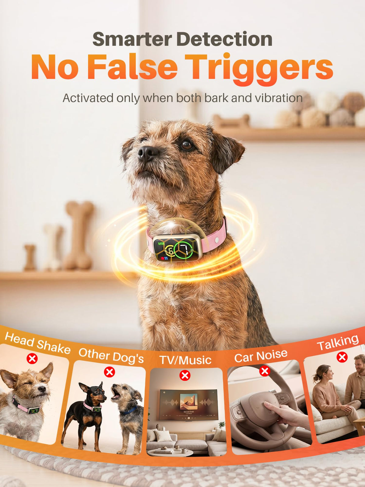 Humane Anti Barking Dog Collar with Beep Vibration V99859