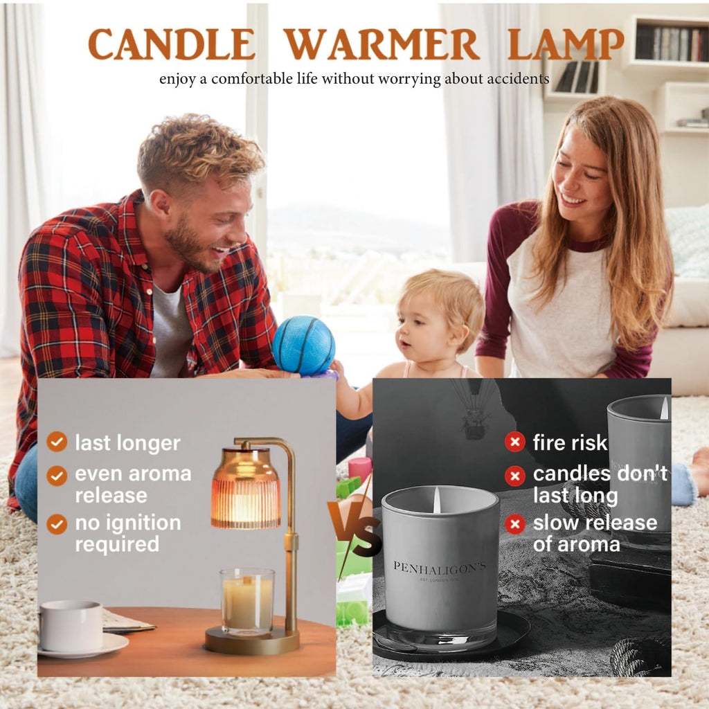 Candle Warmer Lamp with Timer Dimmer Adjustable Height Y1639