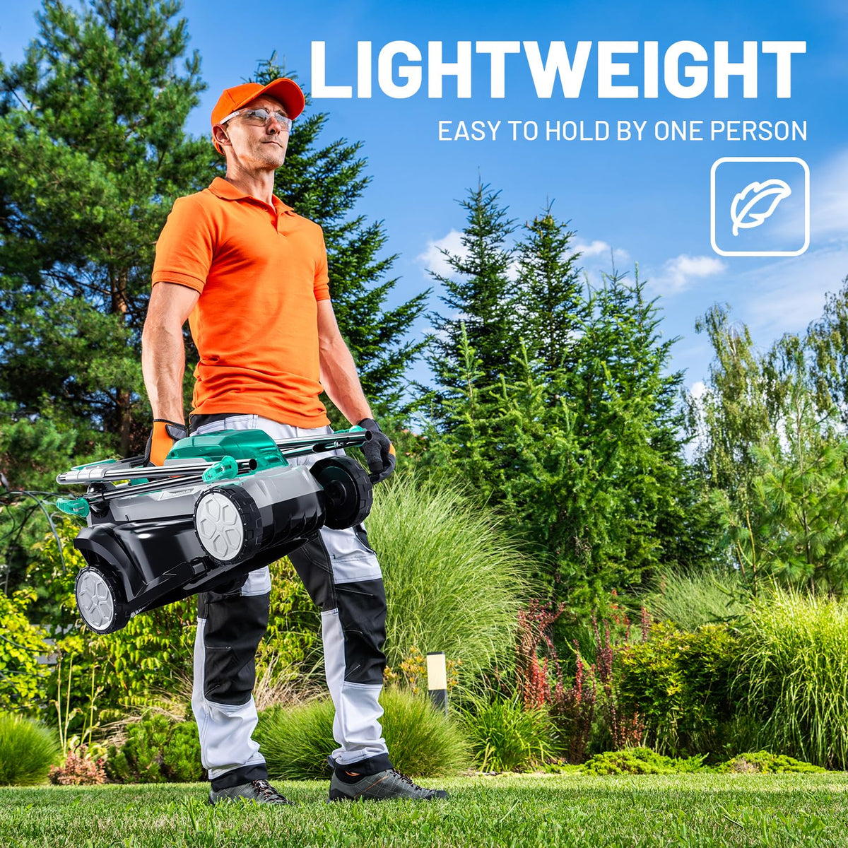 13" Cordless Electric Lawn Mower with Battery & Charger F35878