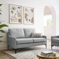Light Gray Upholstered Fabric Loveseat U49160
