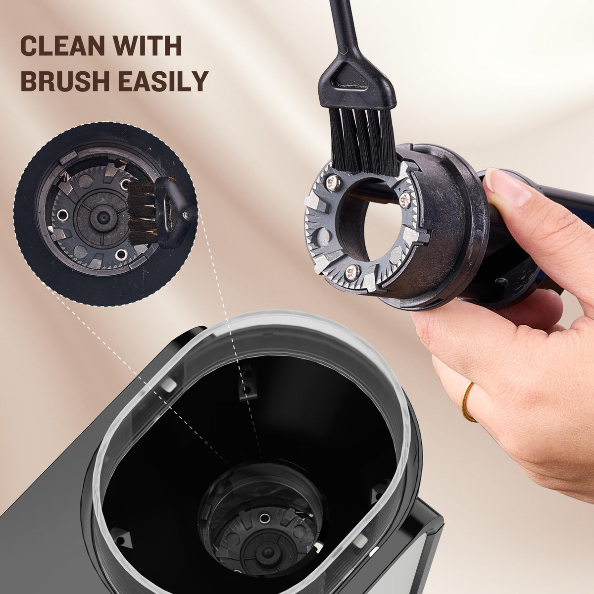 Adjustable Electric Burr Coffee Grinder with 14 Grinding Settings D19781