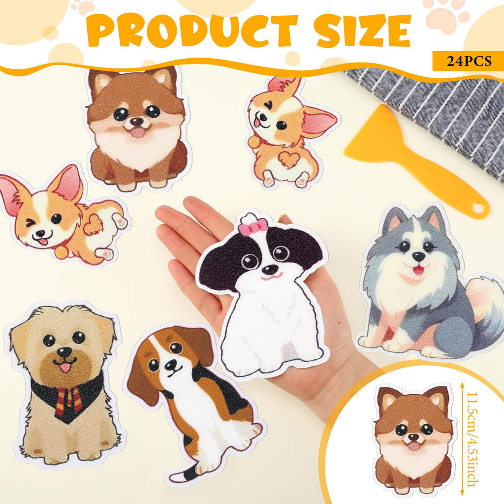 24 Pcs Dog Bathtub Non Slip Stickers E533