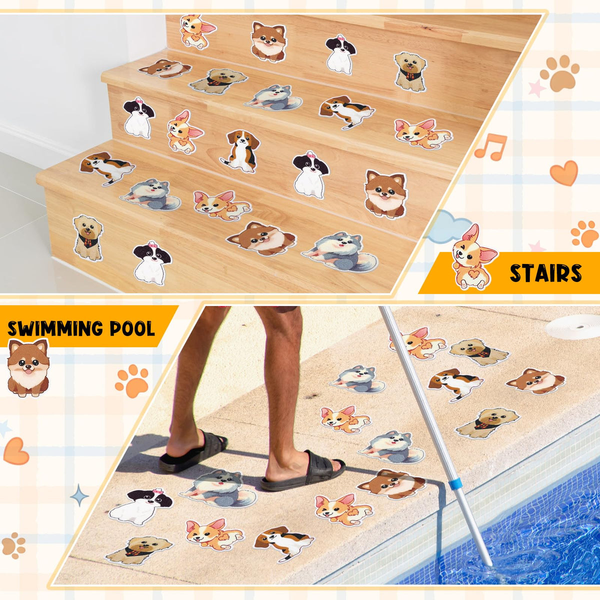 24 Pcs Dog Bathtub Non Slip Stickers E533