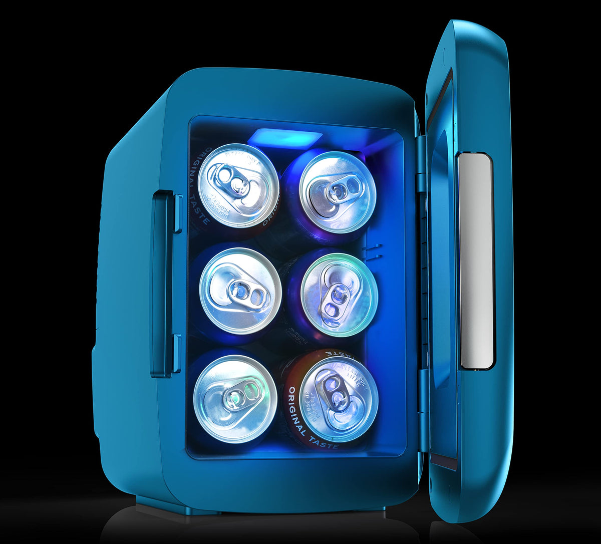 Gaming Light Up Mini Beverage Refrigerator 6 can 4 liters Blue S662