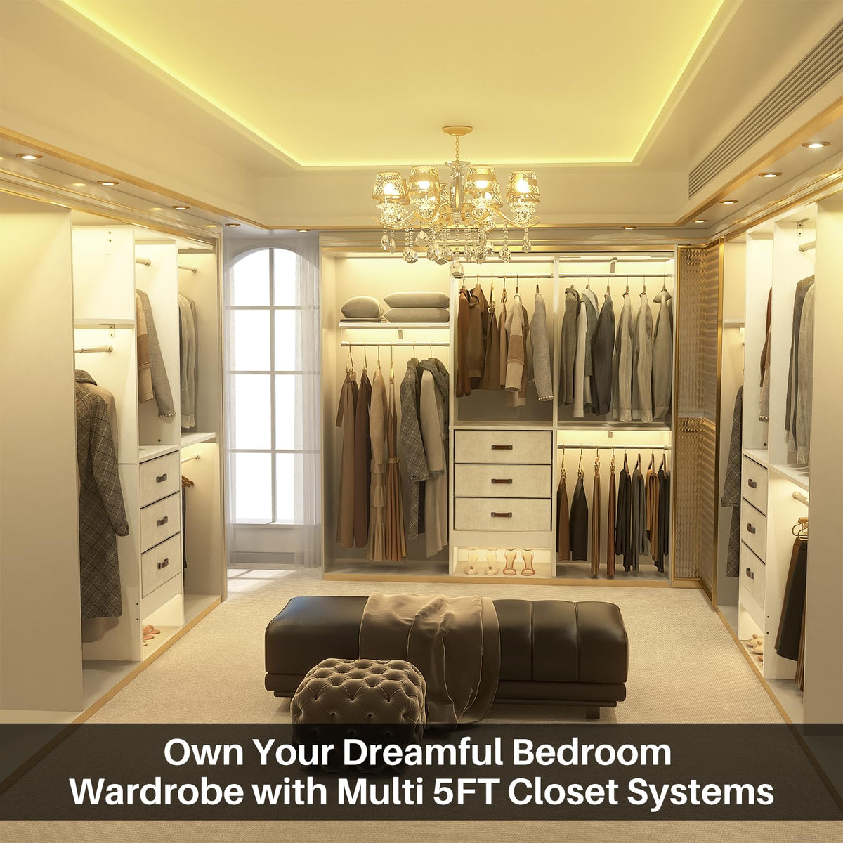 5FT Closet System with 3 Fabric Drawers C65251