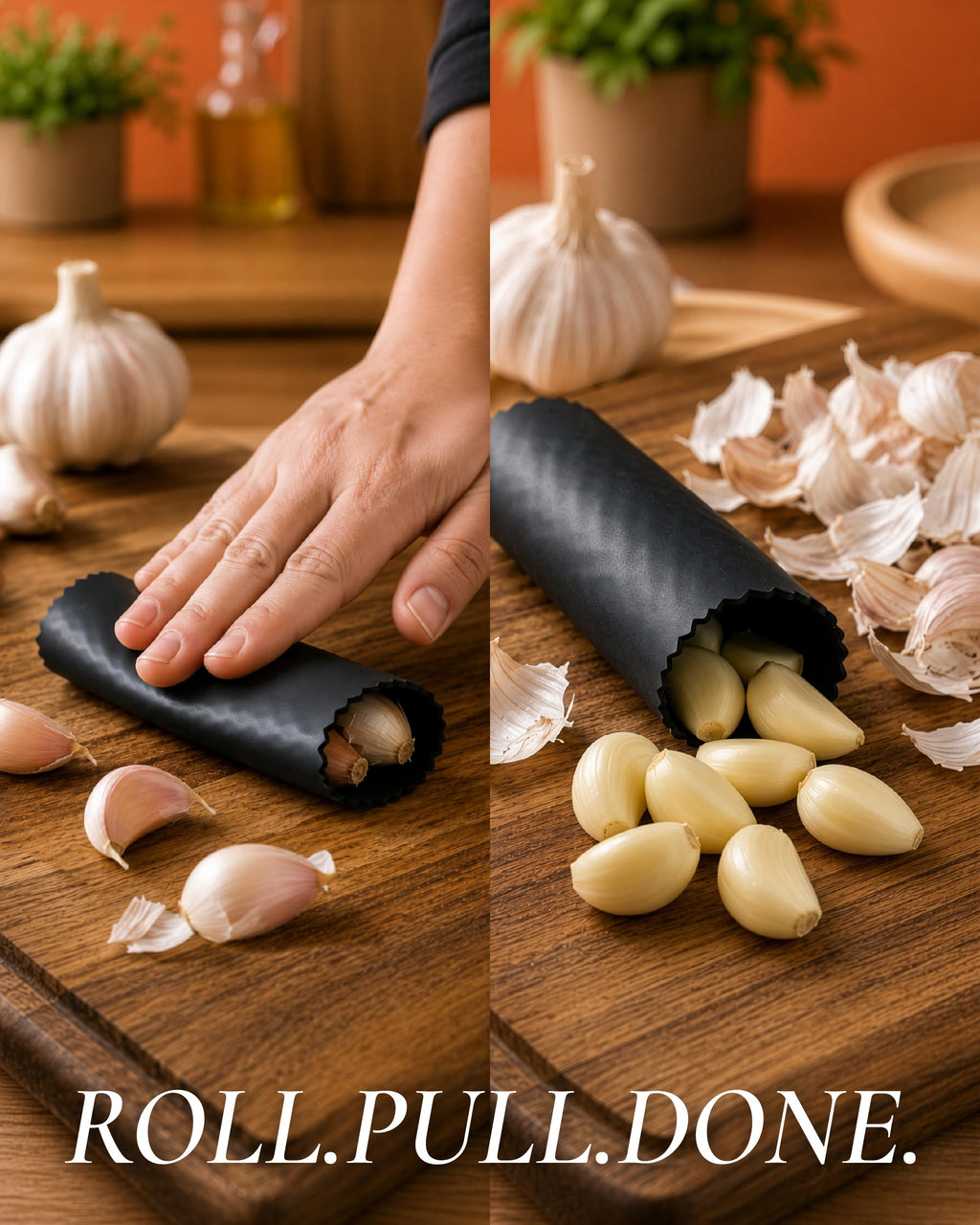 Garlic Press Set with Silicone Peeler & Brush H5707
