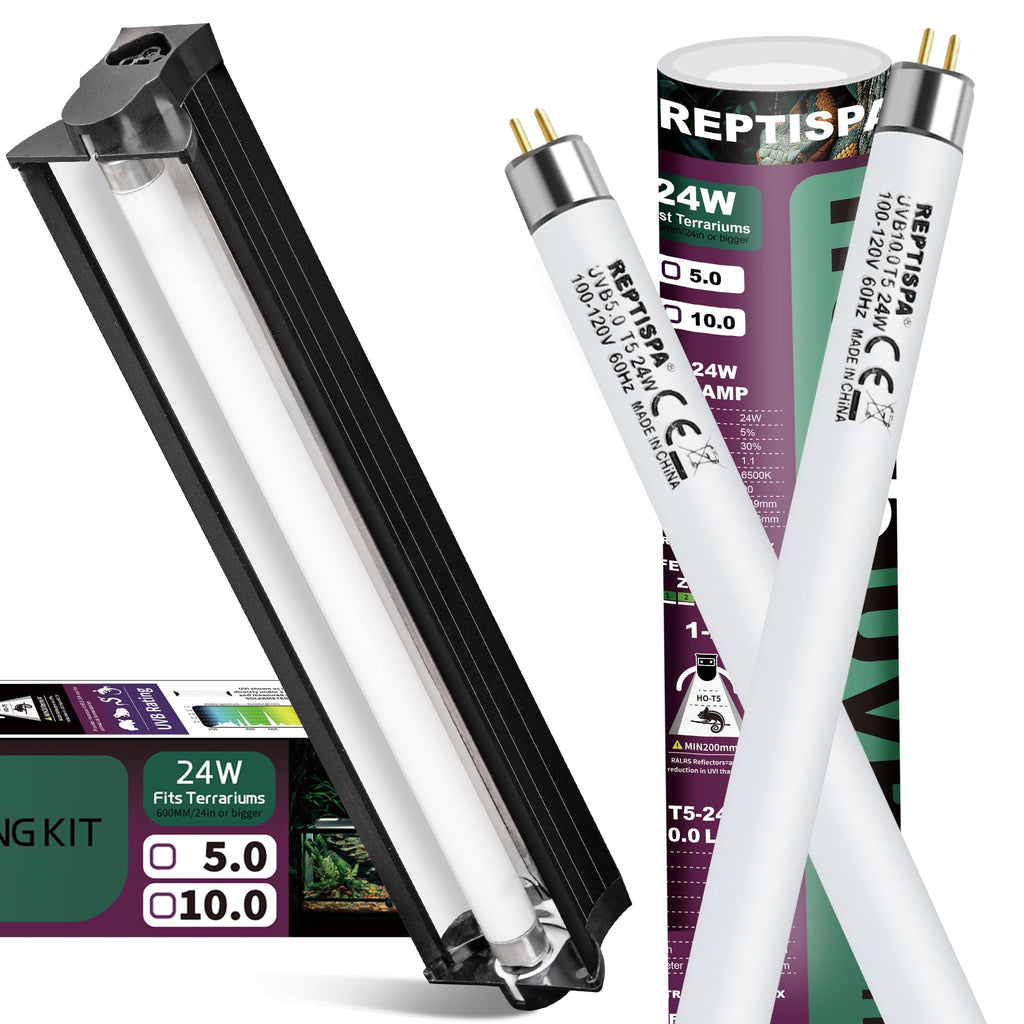 24W T5 HO UVB Reptile Light Fixture with Fluorescent Bulbs F7164