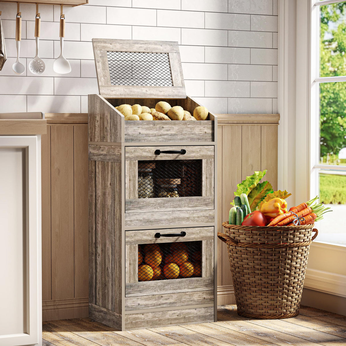 Potato Storage Bin with Lid O43098