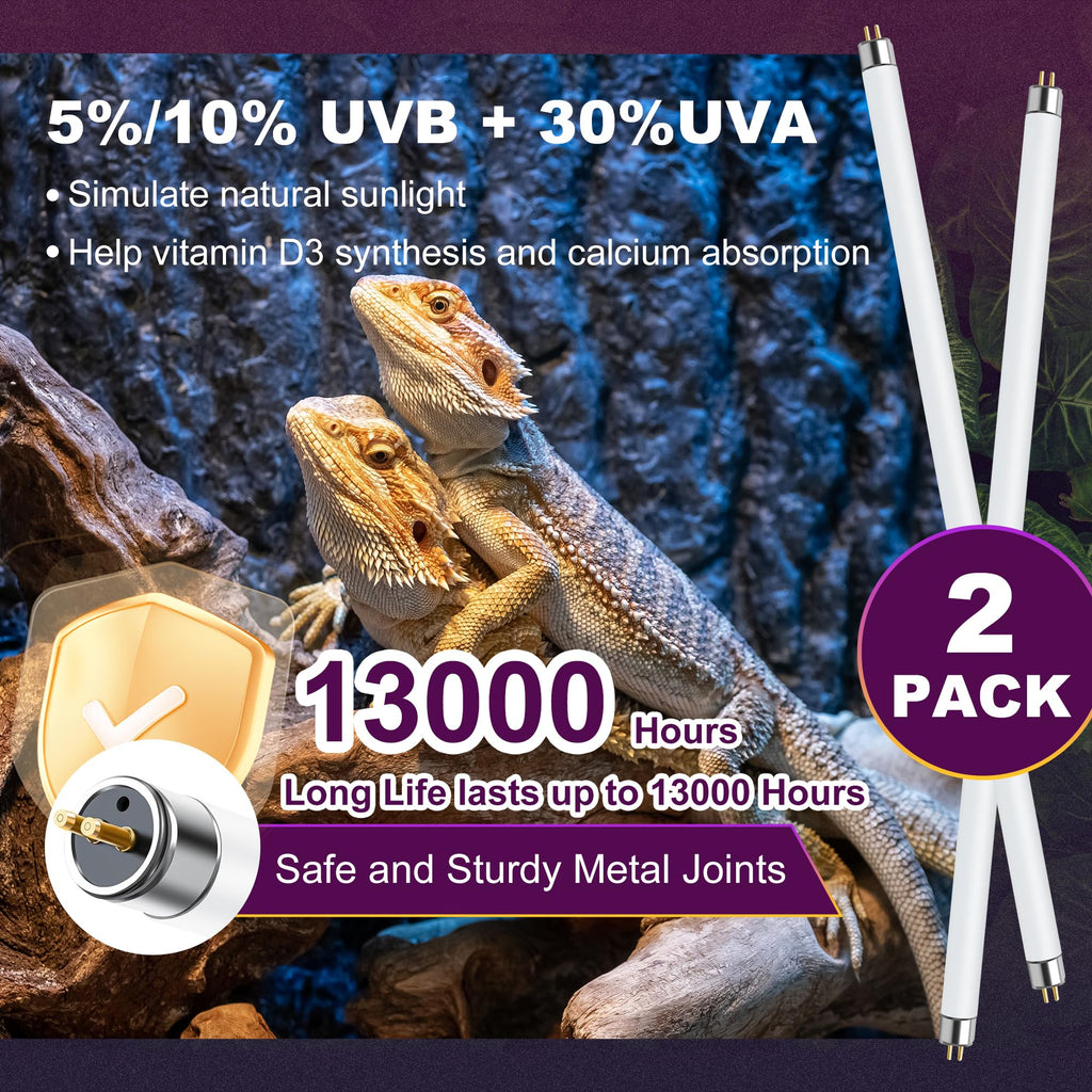 24W T5 HO UVB Reptile Light Fixture with Fluorescent Bulbs F7164