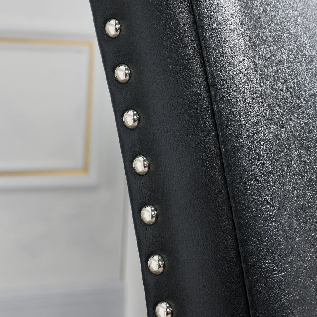 Black Leather Dining Chairs Set of 2 X687