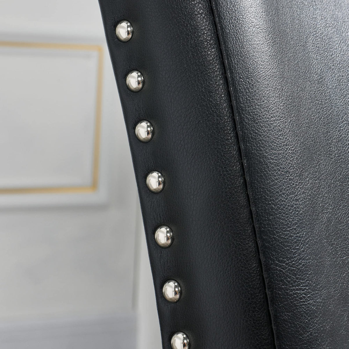 Black Leather Dining Chairs Set of 2 X687