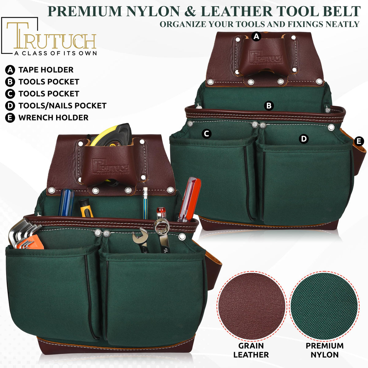 Nylon and Leather Tool Belt N394235
