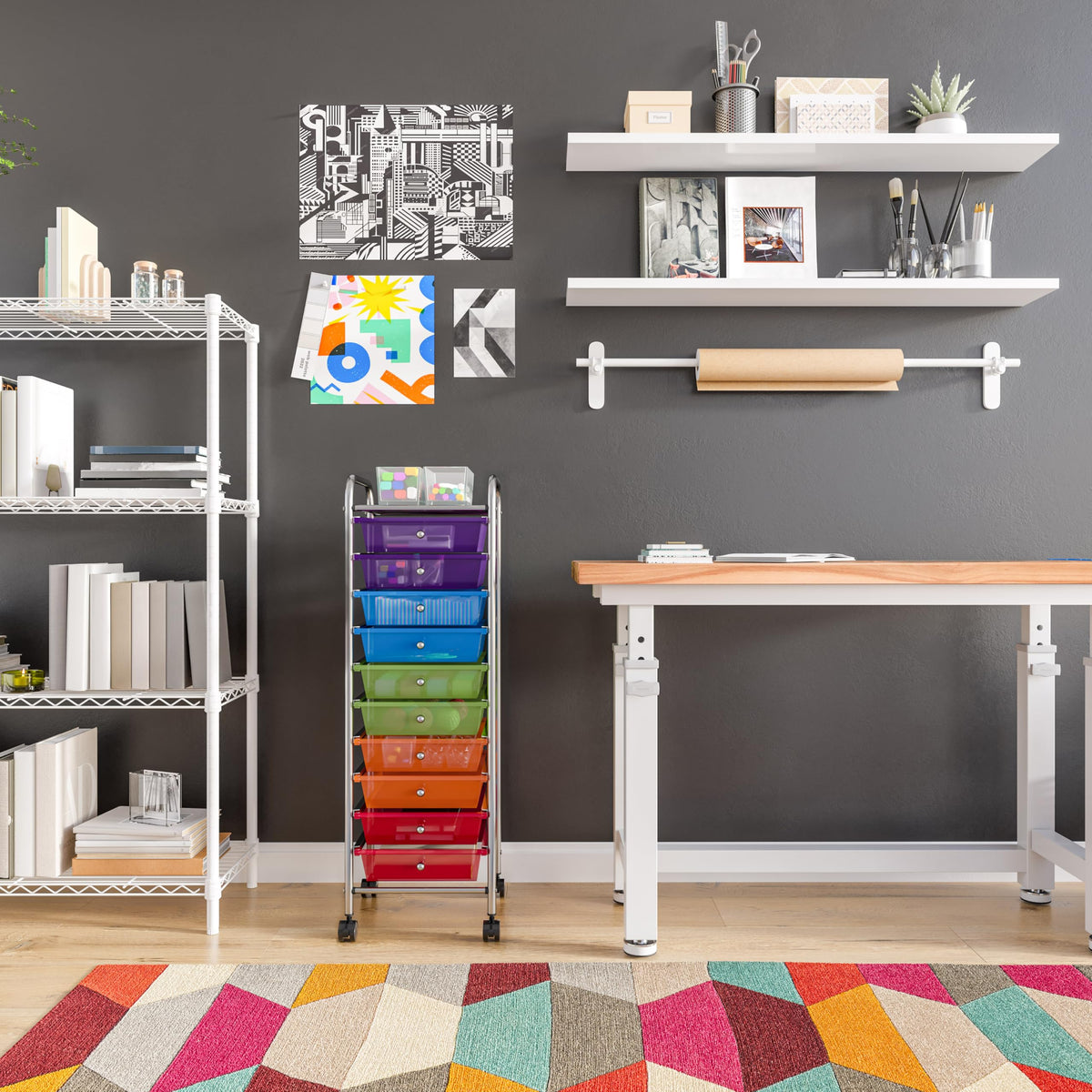 10 Drawer Rolling Storage Cart W65750