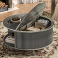 Round Coffee Table, 31.5" Lift-Top with Storage, Grey B117