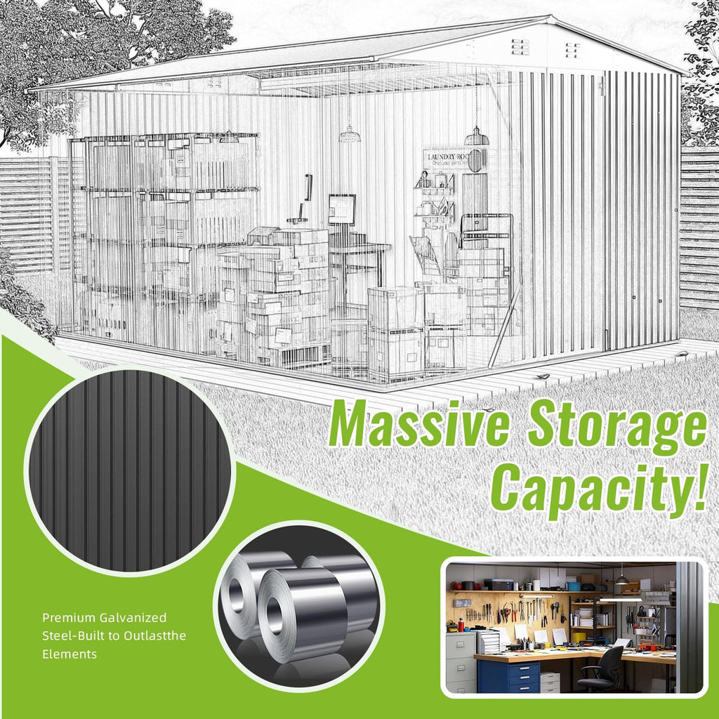 10x14 FT Metal Storage Shed E571435