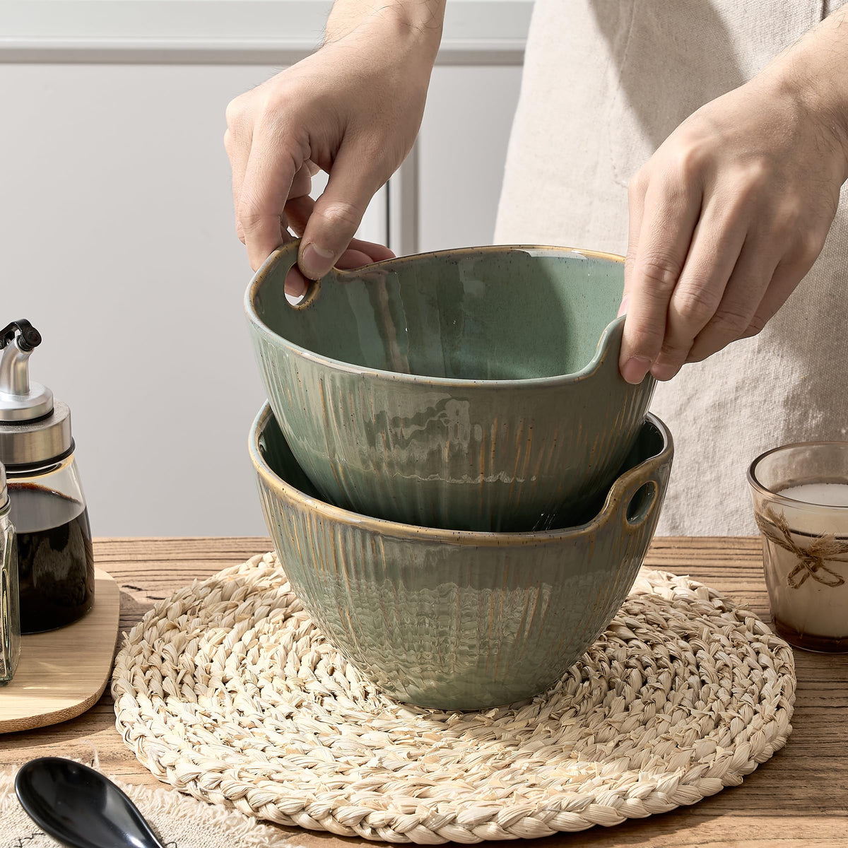 7 Inch Ceramic Ramen Bowl Set of 2 I245778