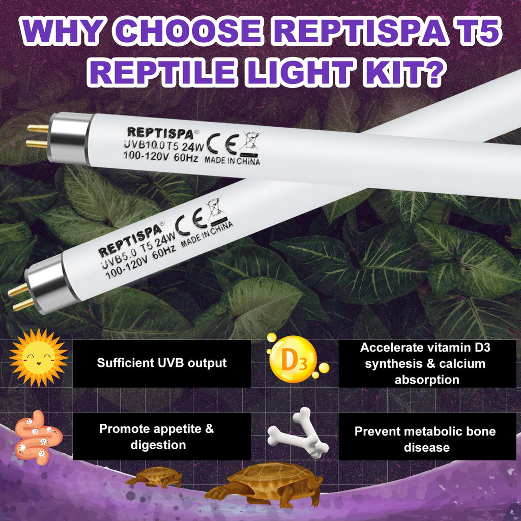 24W T5 HO UVB Reptile Light Fixture with Fluorescent Bulbs F7164