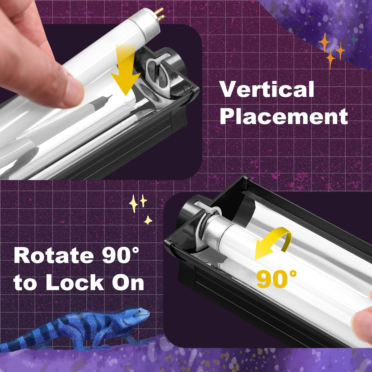 24W T5 HO UVB Reptile Light Fixture with Fluorescent Bulbs F7164