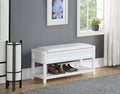 Clean White Seating Bench with Shoe Storage U974
