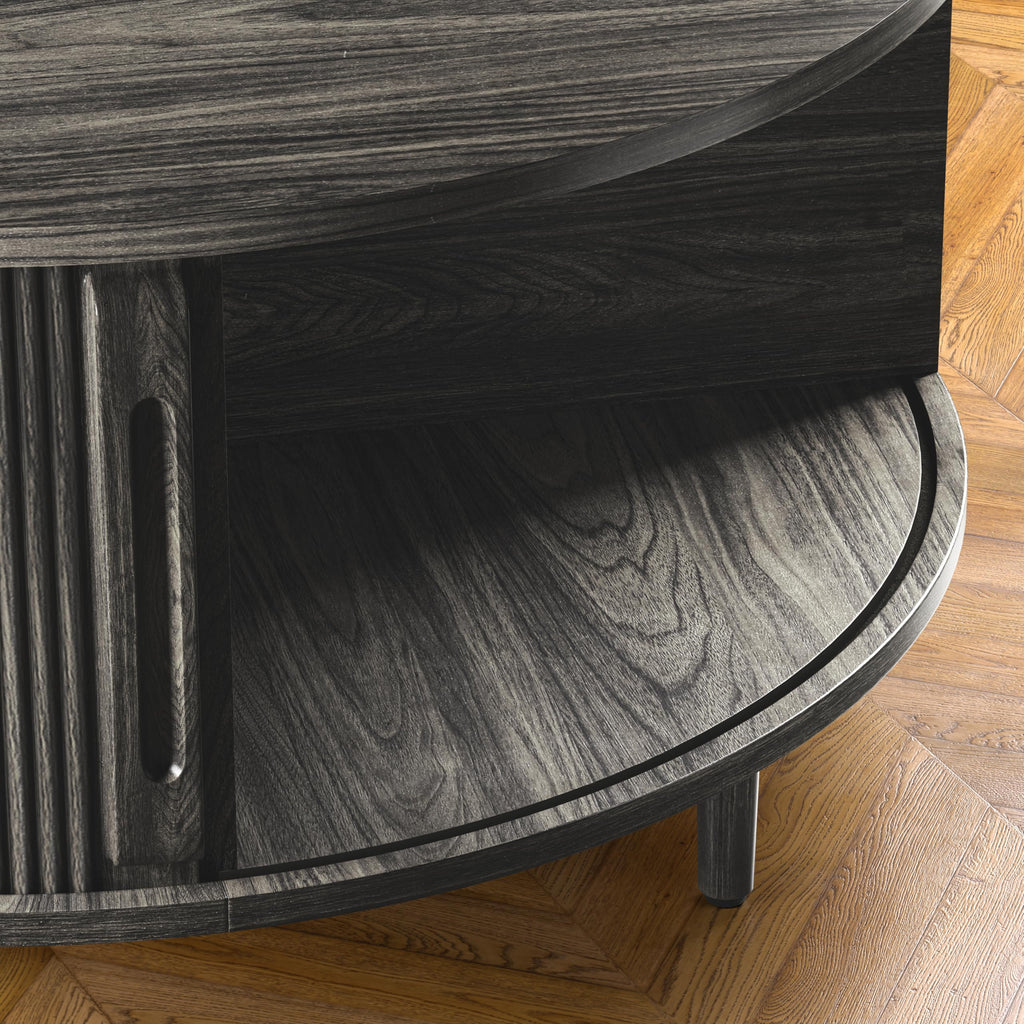 Round Coffee Table, 31.5" Lift-Top with Storage, Grey B117