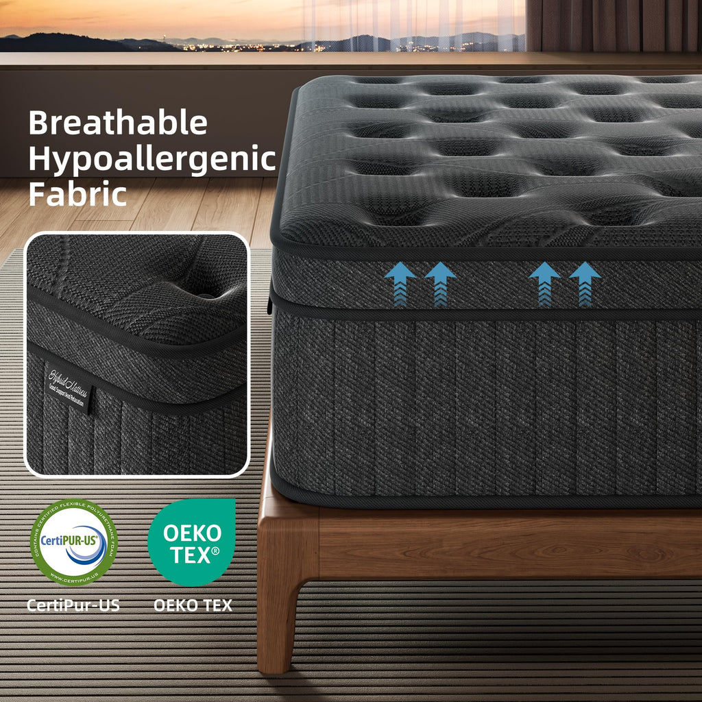 Queen 14 Inch Hybrid Spring Medium Firm Mattress L8654