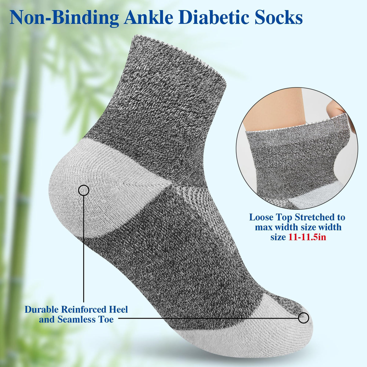 Diabetic Socks for Men, 10 Pairs Ankle & Low Cut Size 9-15 R692242