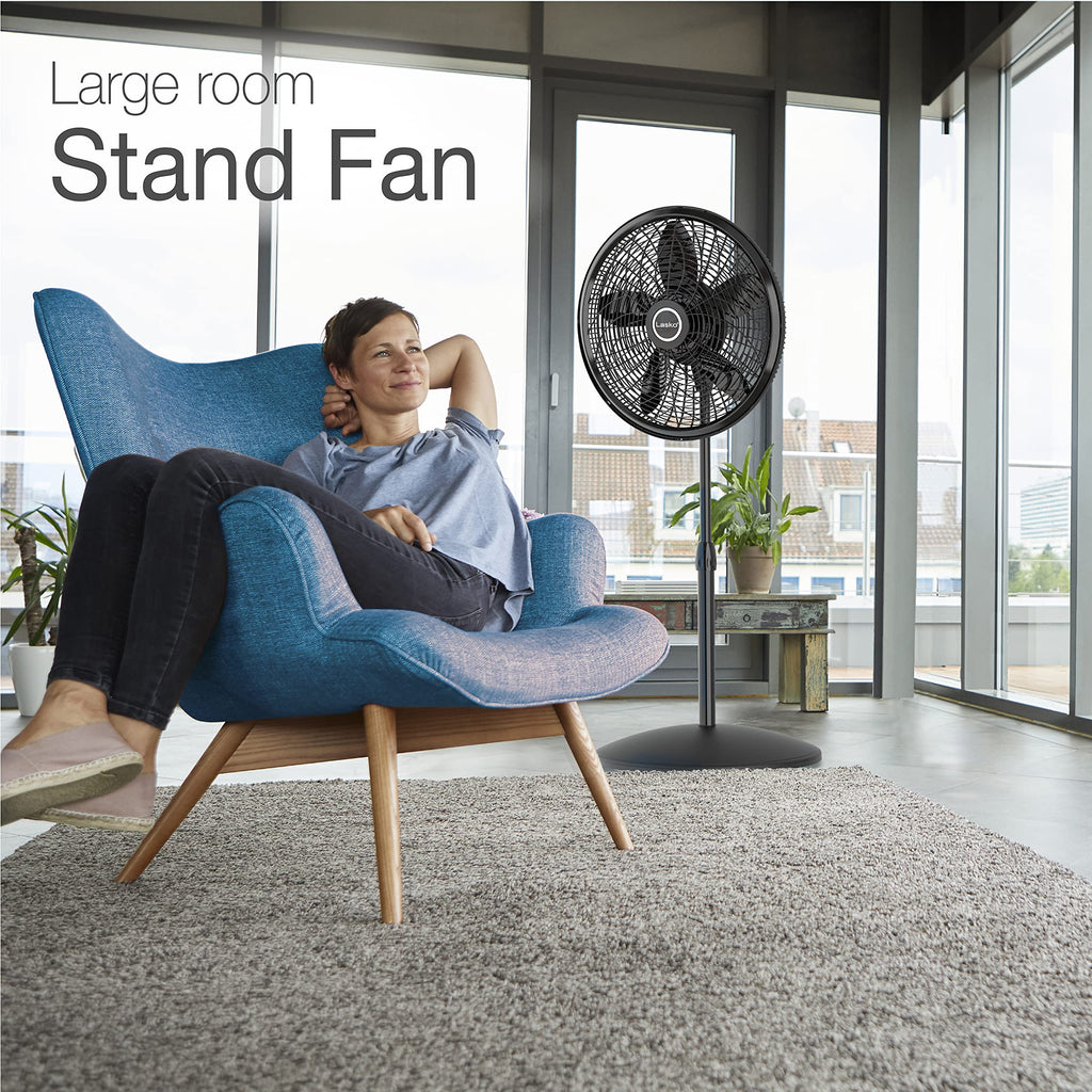 Oscillating Pedestal Fans with Adjustable Height, Timer, Remote Control and 3 Speeds I983