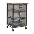 3 Drawer Rolling Storage Organizer with Wood Top N47426