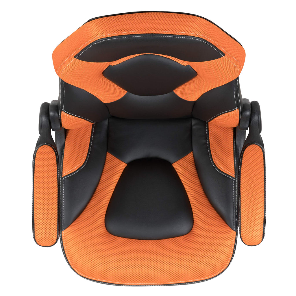 Orange Black Ergonomic Gaming Chair with Flip-Up Arms G139