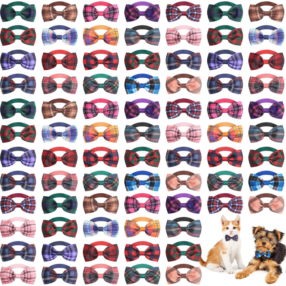 80 Pcs Dog Bow Ties Assorted Pattern F332756